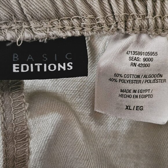 Basic Editions Tan Heavy Cotton Pull On Pants - XL - Picture 4 of 6